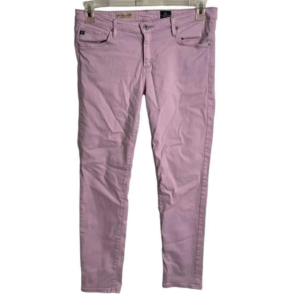 Adriano Goldschmied Womens Stevie Ankle Slim Straight Jeans 31R Lilac Mid Rise